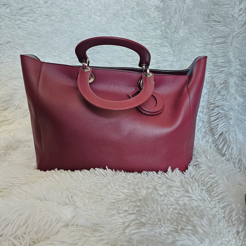Dior Deep Red Leather Tote